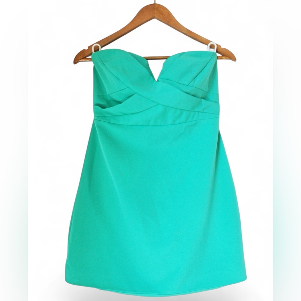 Forever Lovely Bright Green Strapless Sweetheart Mini Dress M